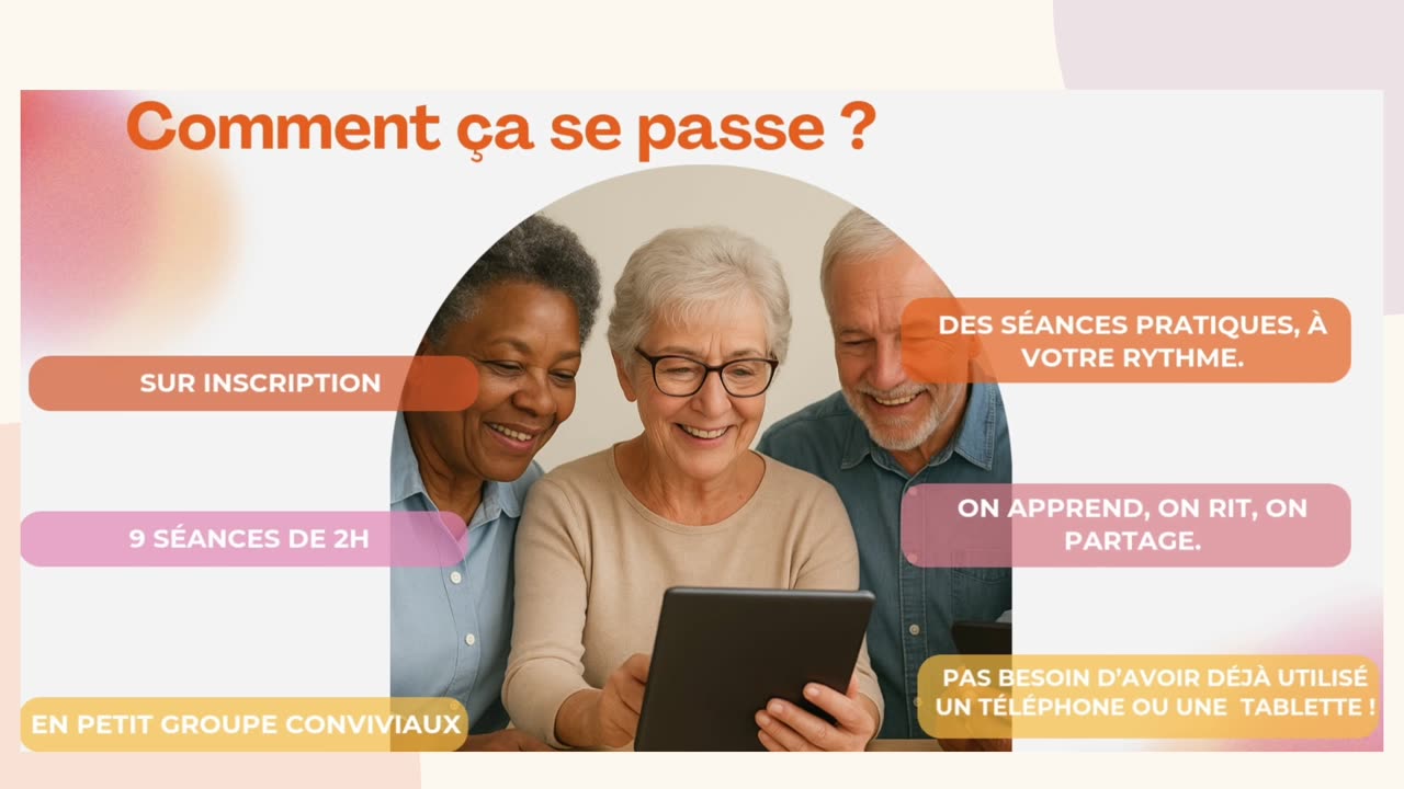 Atelier numérique L.A PLATEFORME — seniors apprenant ensemble